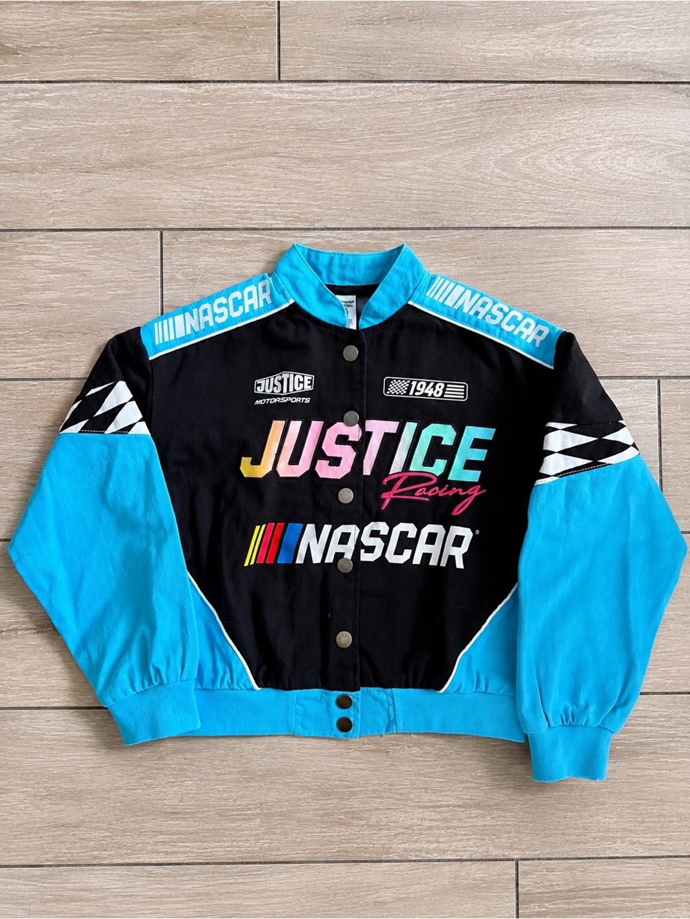 Justice NASCAR Collab Racing Jacket Girls NWT Size Medium 10